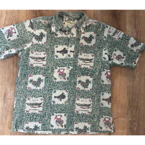 RARE Reyn Spooner L Mele Kalikimaka 1997 PULLOVER Made in Hawaii Christmas Gree